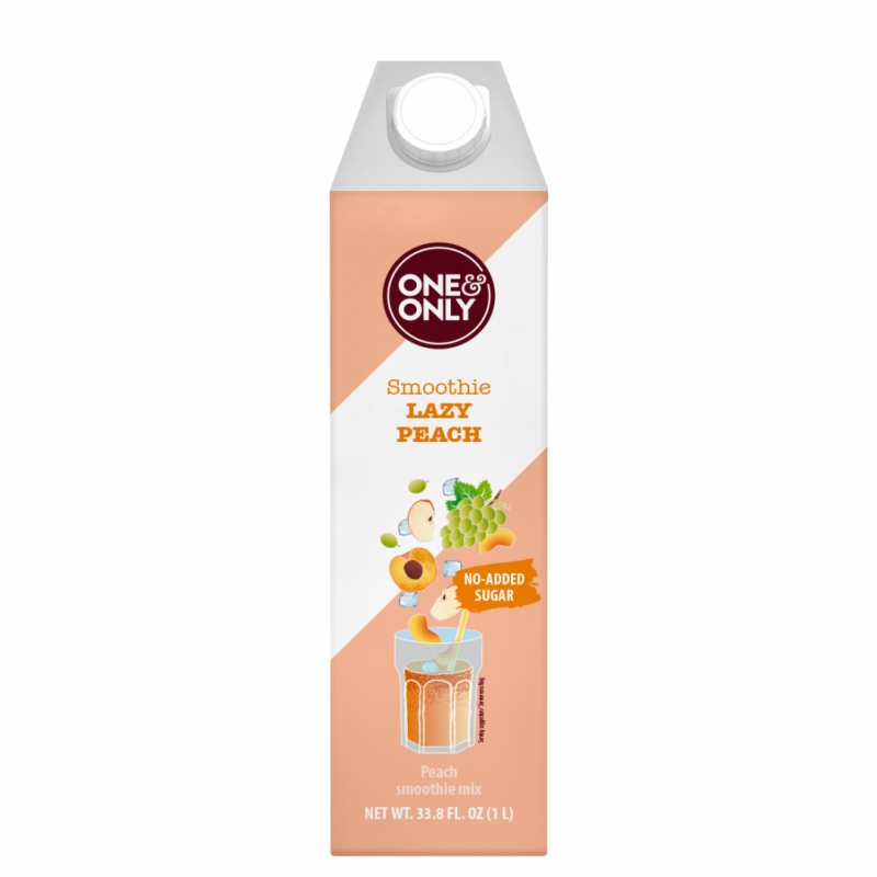 One&Only Lazy peach No-Added Sugar smoothie, 1 L.